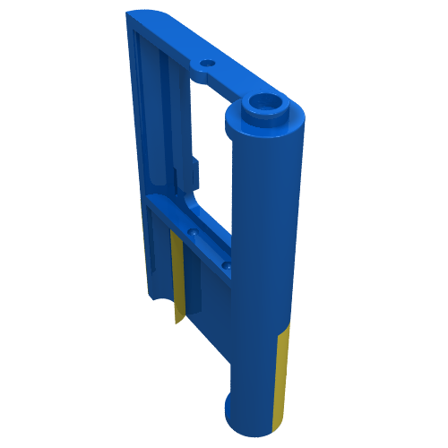 Door 1 × 4 × 5 Train Left with Yellow Bottom Half Print Blue