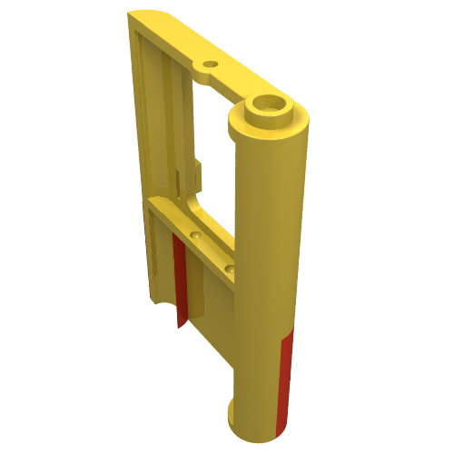 Tür 1 × 4 × 5 Zug links mit rot unten halb Druck Gelb