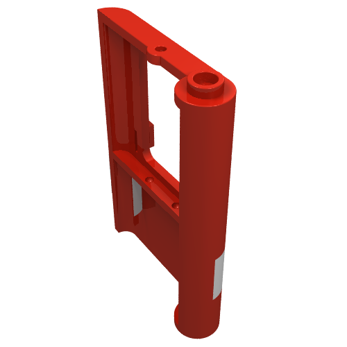 Door 1 × 4 × 5 Train Left with White Stripe Print Red