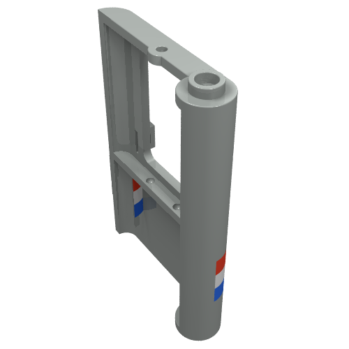 Door 1 × 4 × 5 Train Left with Red/White/Blue Stripe Print Hellgrau