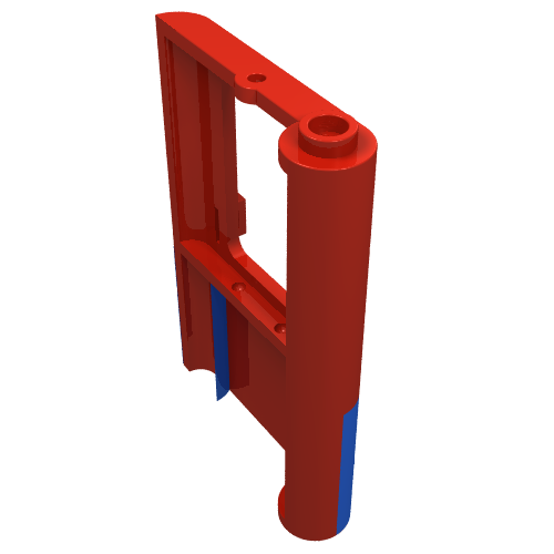 Tür 1 × 4 × 5 Zug links mit blau unten halb Druck Rot