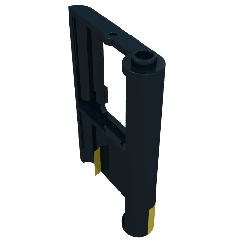 Door 1 × 4 × 5 Train Left with Yellow Stripe Print [5581] Schwarz