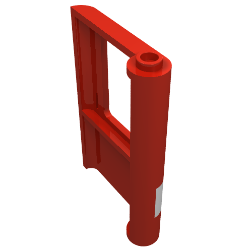 Train Door 1 × 4 × 5 Left White Stripe Train Logo Print Red