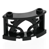 Fence Decorative 3 × 3 × 2 Quarter Round with 2 Studs Black