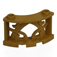 Fence Decorative 3 × 3 × 2 Quarter Round with 2 Studs Pearl Gold