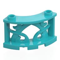 Fence Decorative 3 × 3 × 2 Quarter Round with 2 Studs Mittelazur