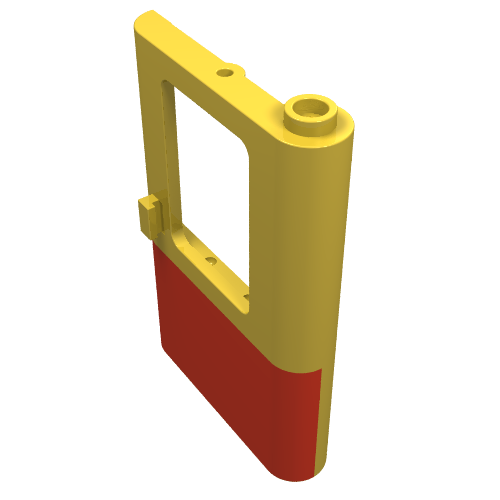 Tür 1 × 4 × 5 Zug rechts mit rot unten halb Druck