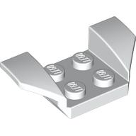 Mudguard 2 × 4 with 2 × 2 Studs and Flared Wings White