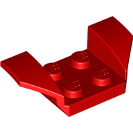 Mudguard 2 × 4 with 2 × 2 Studs and Flared Wings Red