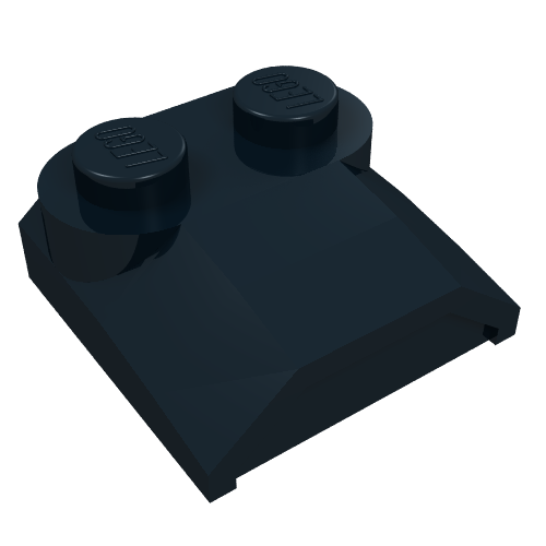Brick Curved 2 × 2 × 2/3 Two Studs and Lip End Black