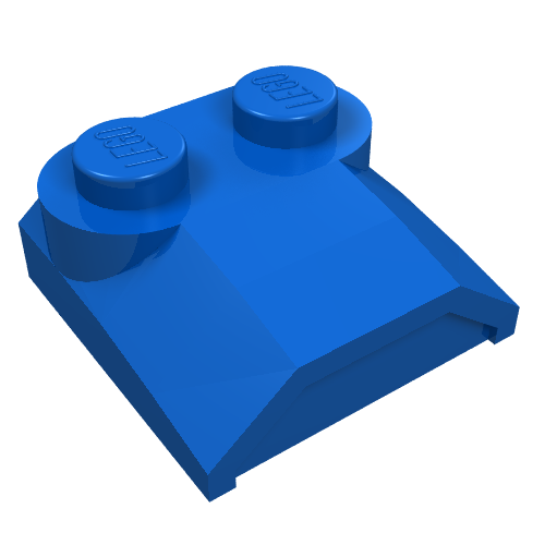 Brick Curved 2 × 2 × 2/3 Two Studs and Lip End Blau
