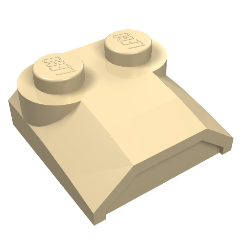 Brick Curved 2 × 2 × 2/3 Two Studs and Lip End Tan