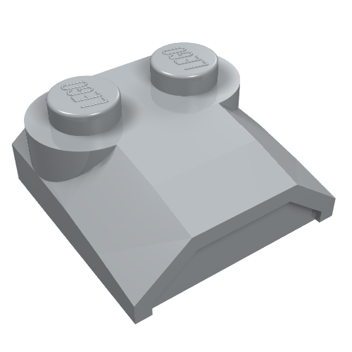 Brick Curved 2 × 2 × 2/3 Two Studs and Lip End Hellblaugrau