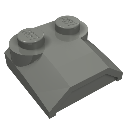 Brick Curved 2 × 2 × 2/3 Two Studs and Lip End Dunkelblaugrau