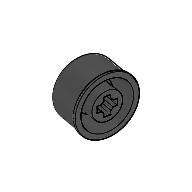Wheel Small Wide Hard Plastic with Axle hole, Slick Black