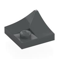 Plate Special 2 × 2 with Double Inverted Curve, 1 Stud Dark Bluish Gray