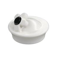 Headwear Accessory Hat with Small Pin, Pillbox Hat, Flower with Black Center Weiß