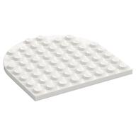 Plate 8 × 8 with Rounded End White