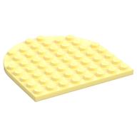 Plate 8 × 8 with Rounded End Bright Light Yellow