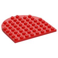 Plate 8 × 8 with Rounded End Red