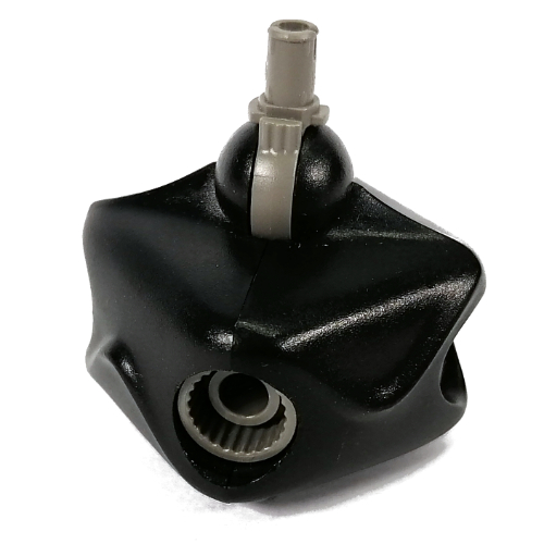 Large Figure Connector Block, 6 × 6 × 4, with 5 Sockets and 1 Dark Gray Pin Schwarz