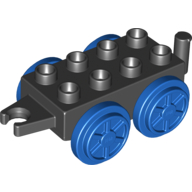 Duplo Train Base 2 × 4 with Blue Wheels Schwarz