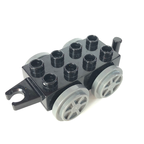 Duplo Train Base 2 × 4 with Light Bluish Gray Wheels Black