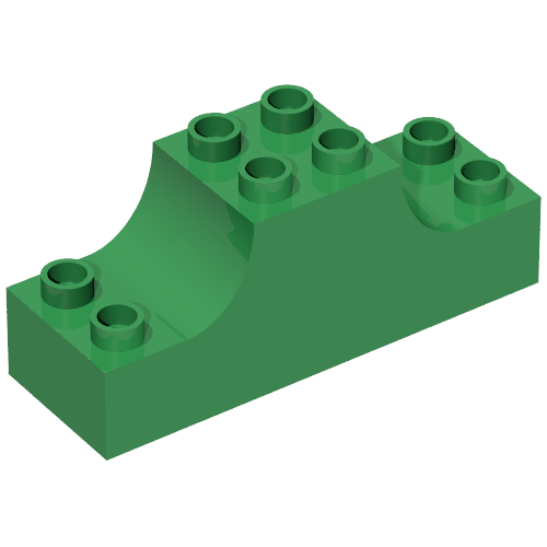 Duplo Brick 2 × 6 × 2 with Curved Ends Green