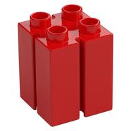 Duplo Brick 2 × 2 × 2 with Vertical Grooves Rot