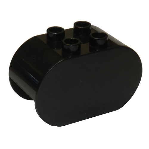 Duplo Brick 2 × 4 × 2 Rounded Ends Black