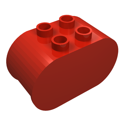 Duplo Stein 2 × 4 × 2 abgerundet Enden Rot
