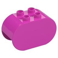 Duplo Brick 2 × 4 × 2 Rounded Ends Dark Pink