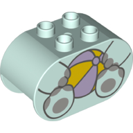 Duplo Brick 2 × 4 × 2 Rounded Ends with Hippo Body and Ball Print Hellaqua