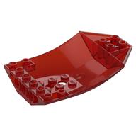 Brick Wedged, Curved Inverted 8 × 6 × 2 Cockpit Trans-Red