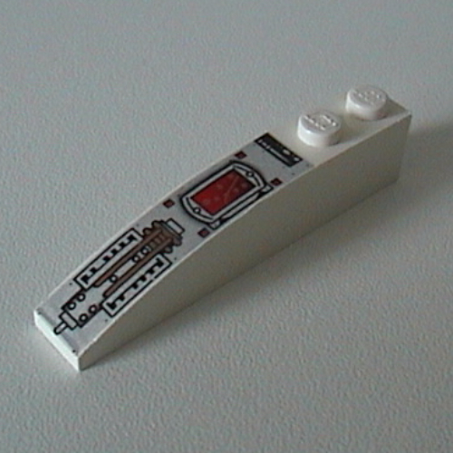 Brick Curved 6 × 1 with Control Panel Print White
