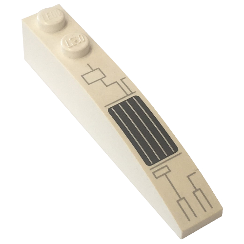 Brick Curved 6 × 1 with Black Vent Print (Republic Gunship) Weiß