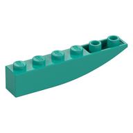 Brick Curved Inverted 6 × 1 Dark Turquoise