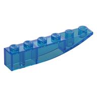 Brick Curved Inverted 6 × 1 Trans-Dark Blue
