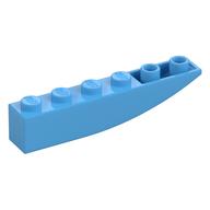 Brick Curved Inverted 6 × 1 Medium Blue