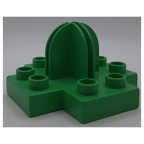 Duplo Plate 4 × 4 with 2 × 2 × 2 Dome Top and Cross Cut Slots Hellgrün