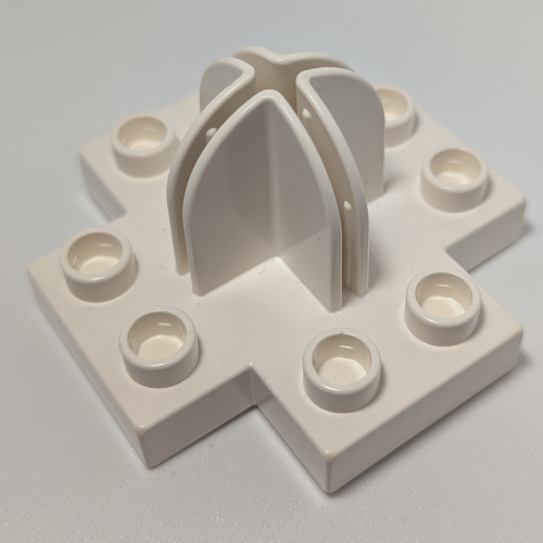 Duplo Plate 4 × 4 with 2 × 2 × 2 Dome Top and Cross Cut Slots