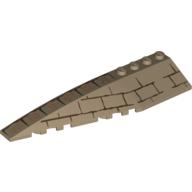 Brick Wedged, Curved 12 × 3 Left with Bricks and Hieroglyphs Print Dunkelbeige