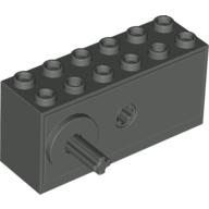 Windup Motor 2 × 6 × 2 1/3 with Raised Shaft Base - Long Axle Dunkelgrau