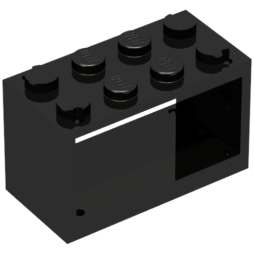 String Reel 2 × 4 × 2 Holder With Closed Studs Schwarz