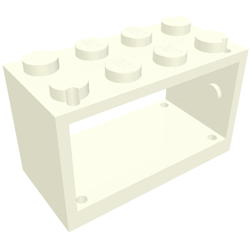 String Reel 2 × 4 × 2 Holder With Closed Studs Weiß