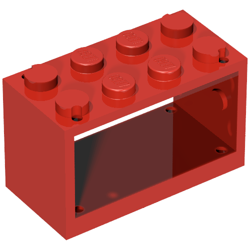 String Reel 2 × 4 × 2 Holder With Closed Studs Red