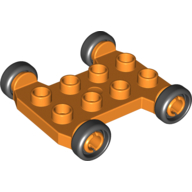 Duplo Vehicle Base 4 × 4 with 2 × 4 Studs and Black Wheels