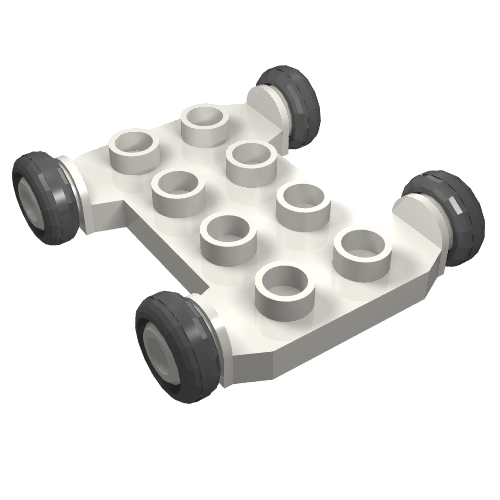 Duplo Vehicle Base 4 × 4 with 2 × 4 Studs and Black Wheels Sehr helles Grau