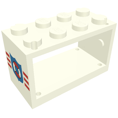 String Reel 2 × 4 × 2 Holder with Coast Guard Print White