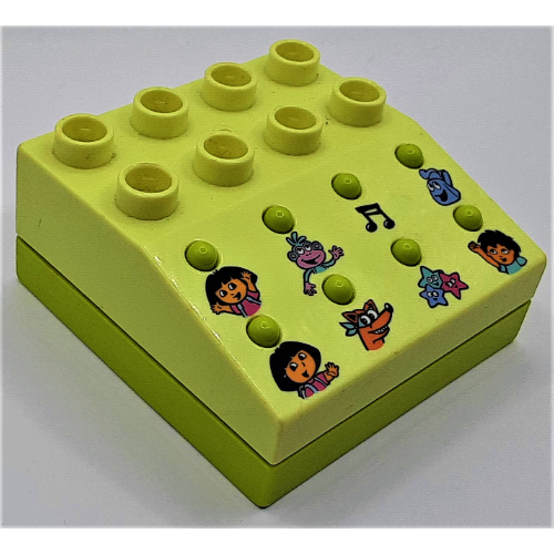 Duplo Sound Effects Brick with Lime Base & Dora The Explorer Sounds Light Lime